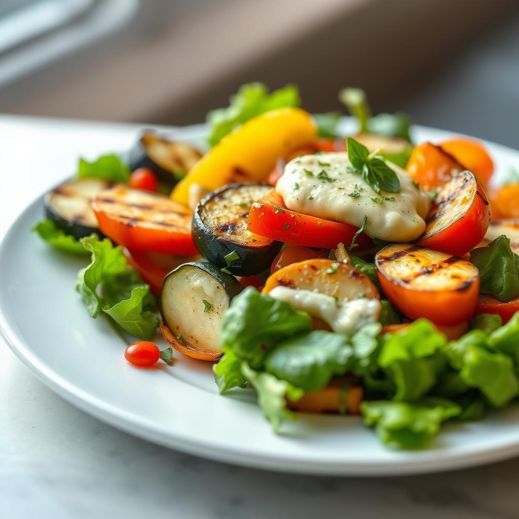 Mediterranean Grilled Vegetable Salad with Lemon-Herb Dressing Mediterranean Grilled Vegetable Salad with Lemon-Herb Dressing