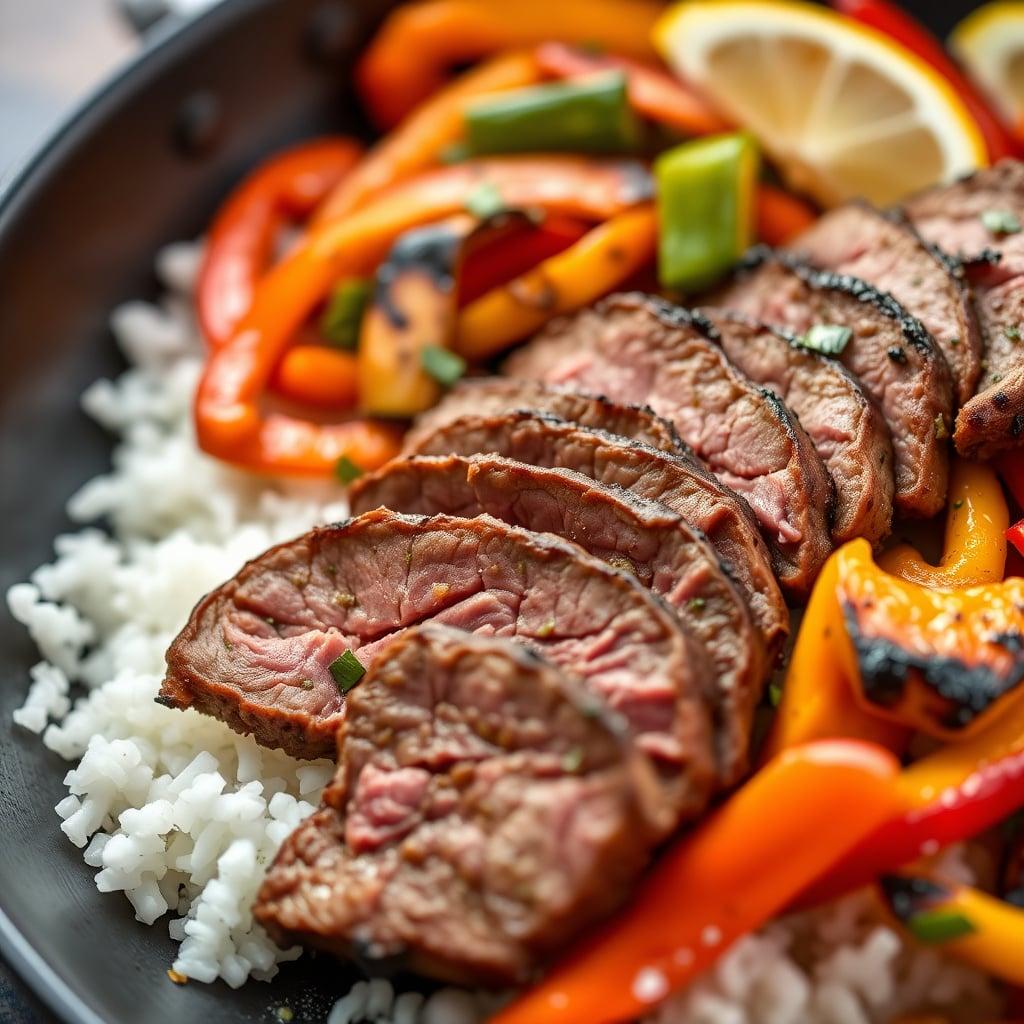 Sheet-Pan Lime-Marinated Flank Steak and Bell Peppers Sheet-Pan Lime-Marinated Flank Steak and Bell Peppers