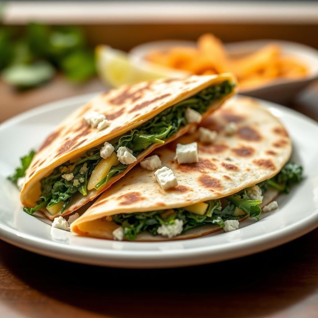 Spinach & Feta Breakfast Quesadillas Spinach & Feta Breakfast Quesadillas