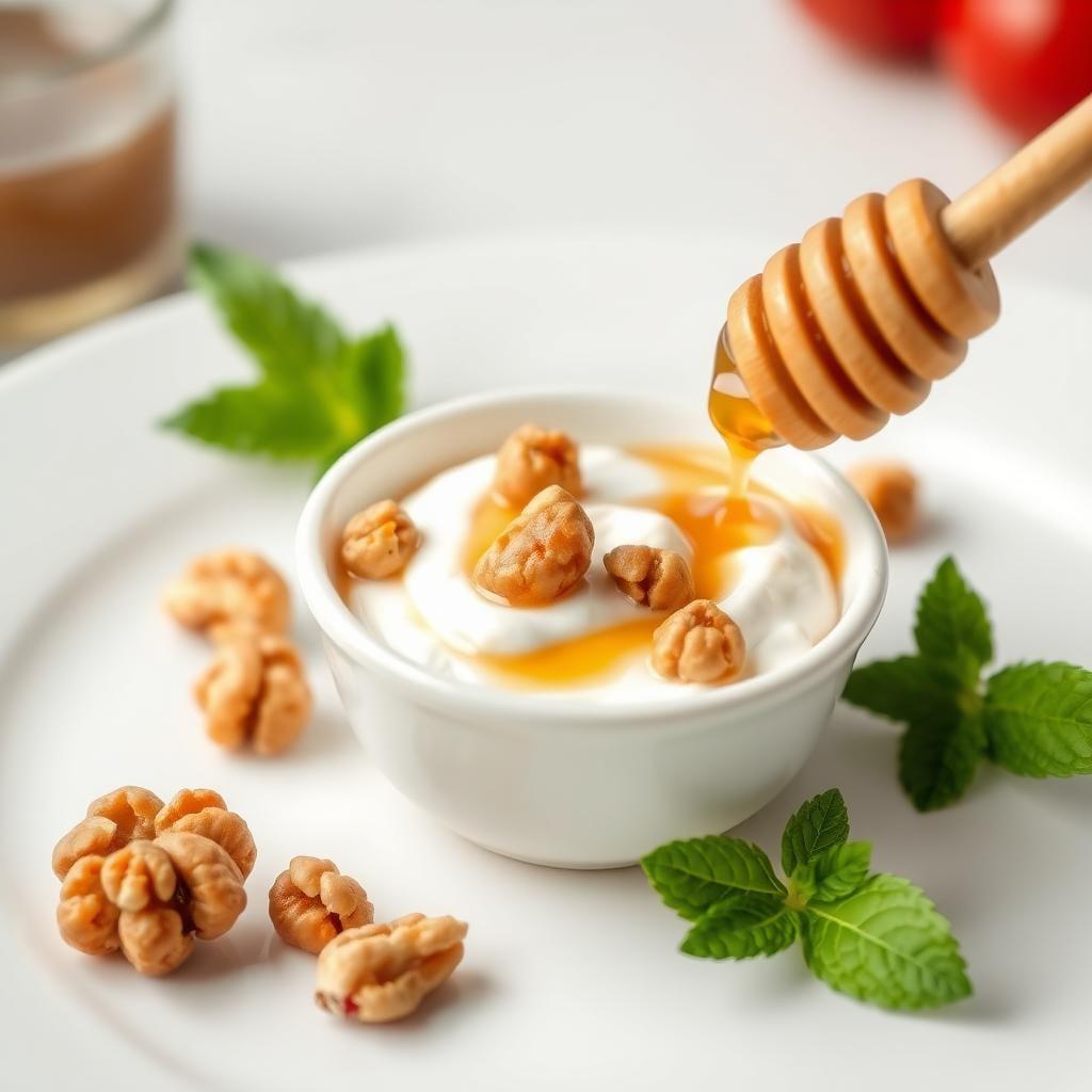 Greek Yogurt with Honey and Walnuts Greek Yogurt with Honey and Walnuts