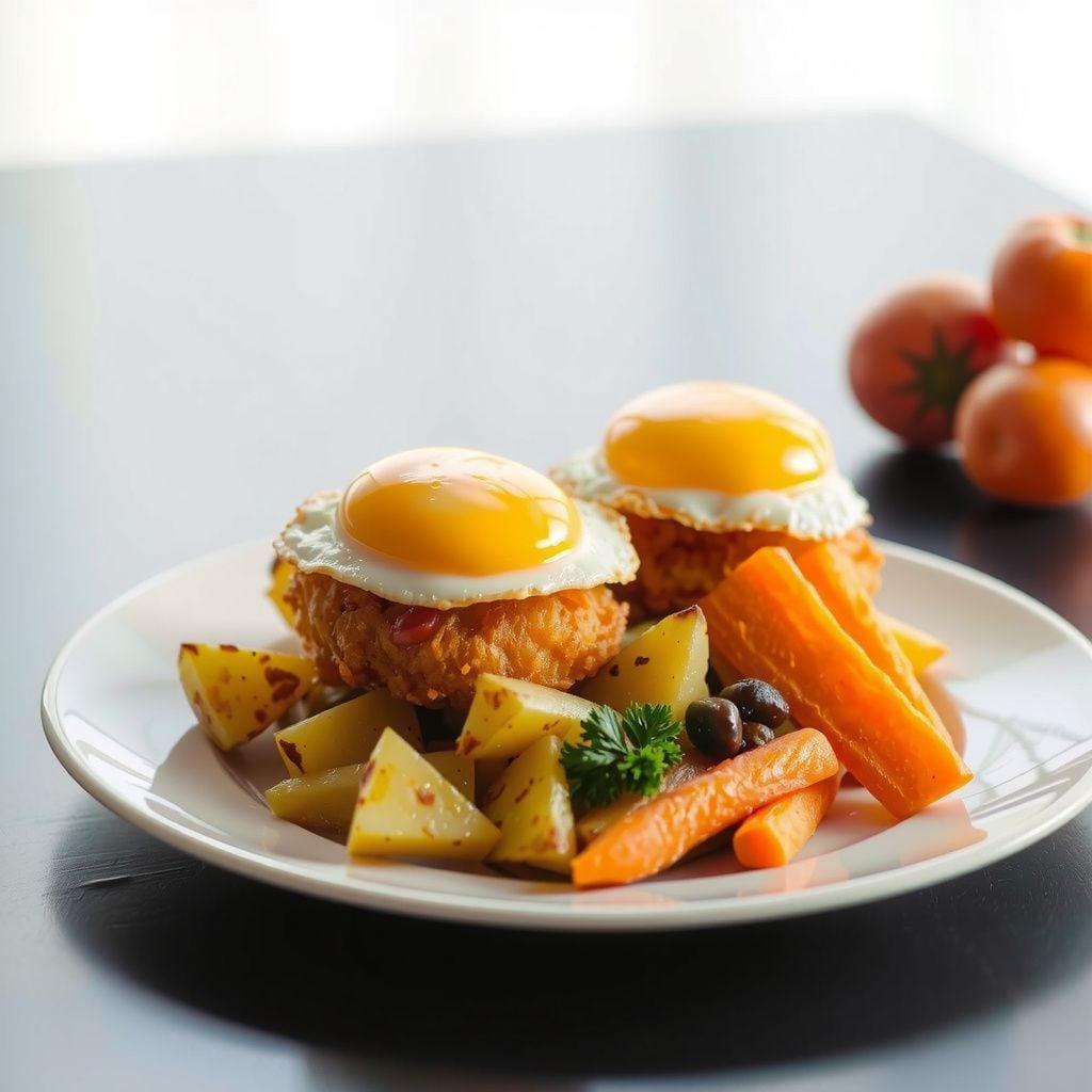 Swiss-Style Crispy Potato Rösti with Fried Eggs Swiss-Style Crispy Potato Rösti with Fried Eggs