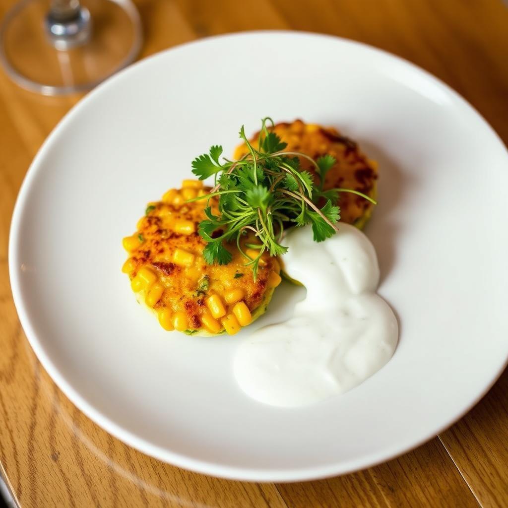 Corn & Zucchini Fritters with Herb Yogurt Sauce Corn & Zucchini Fritters with Herb Yogurt Sauce