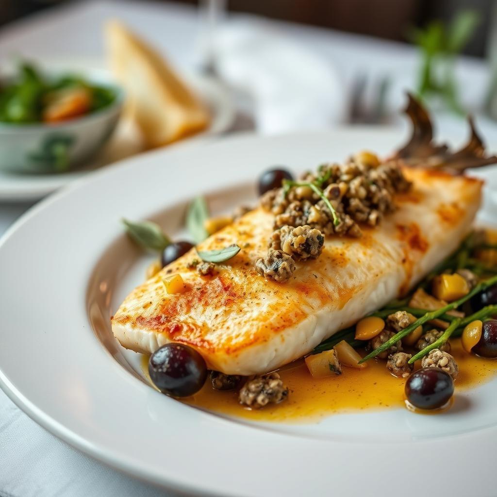 Baked Tilapia with Artichoke and Olive Tapenade