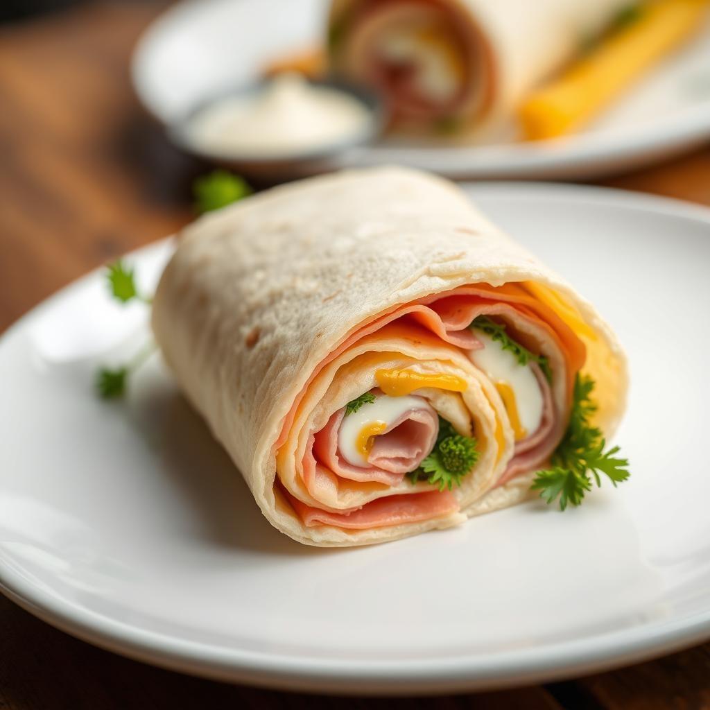 Ham and Swiss Pinwheel Wrap Ham and Swiss Pinwheel Wrap