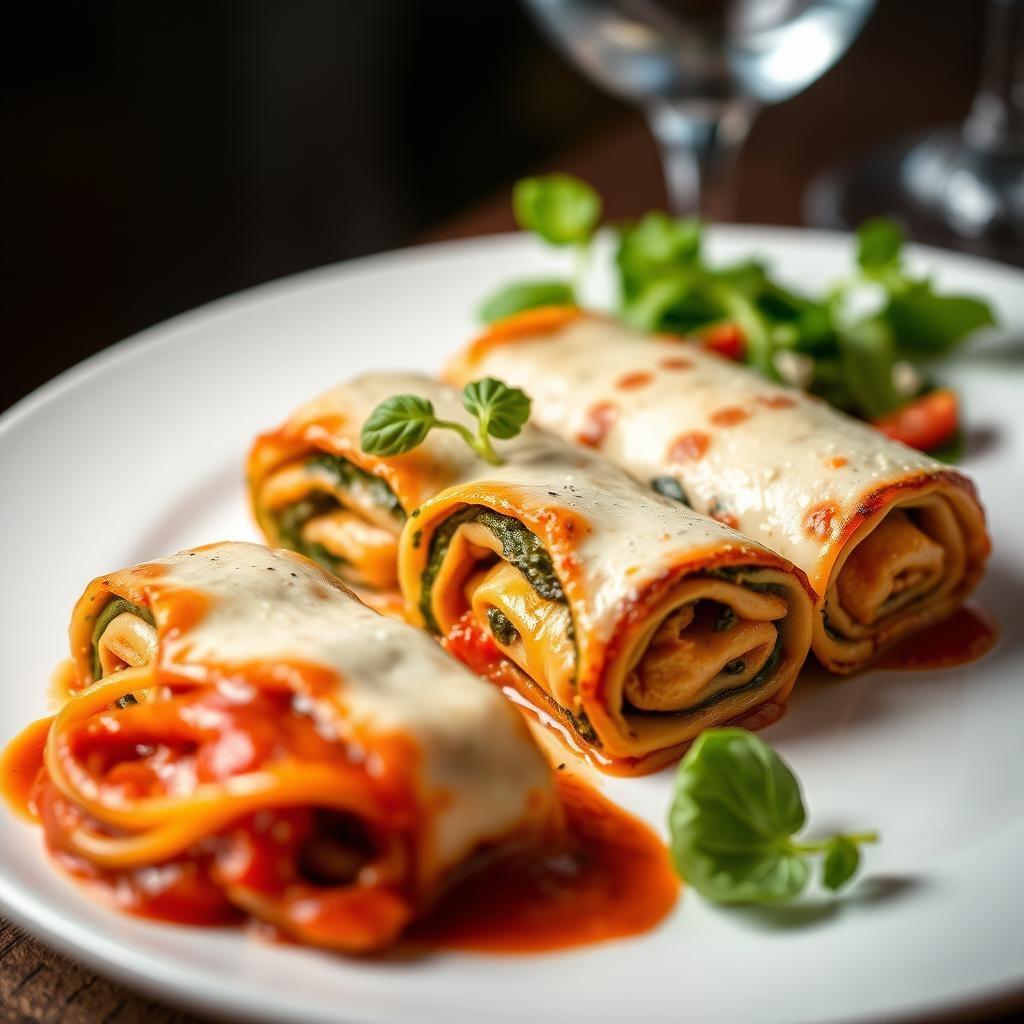 Mushroom & Spinach Lasagna Roll-Ups Mushroom & Spinach Lasagna Roll-Ups
