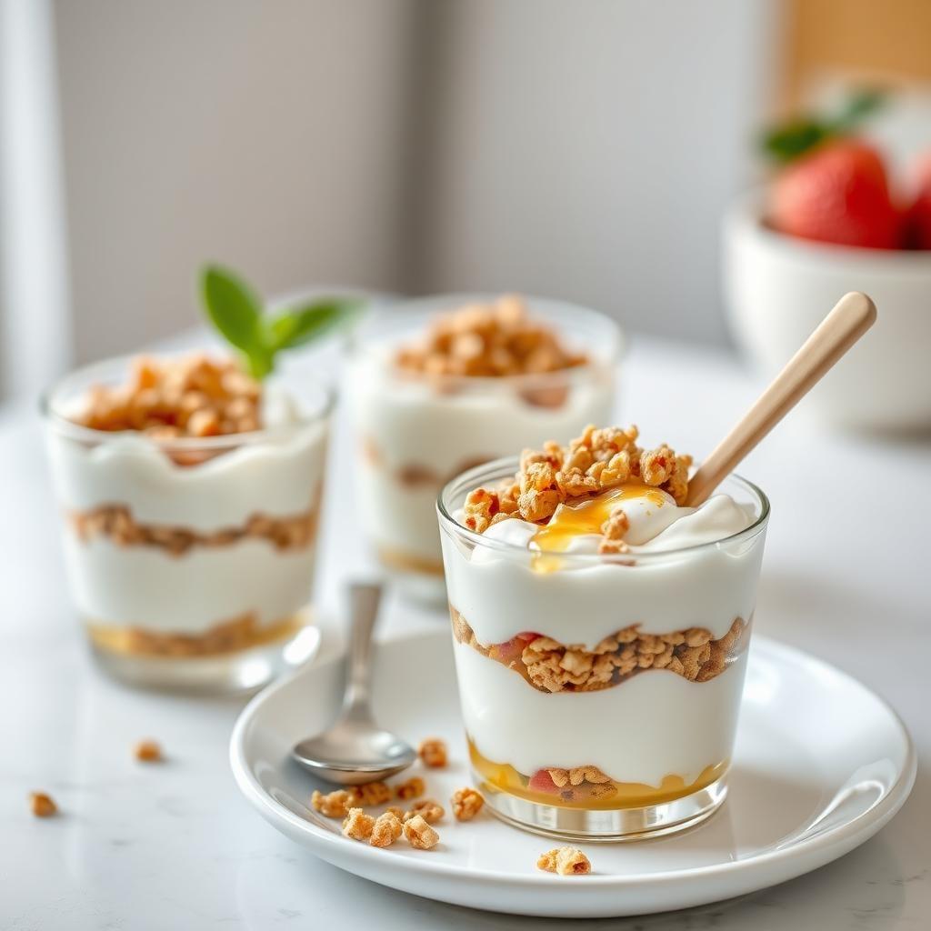 Greek Yogurt Parfaits with Honey and Granola Greek Yogurt Parfaits with Honey and Granola