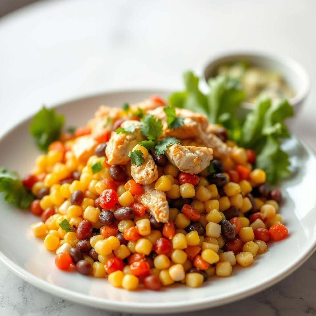 Pre-Made Bean & Corn Salad with Chicken Pre-Made Bean & Corn Salad with Chicken