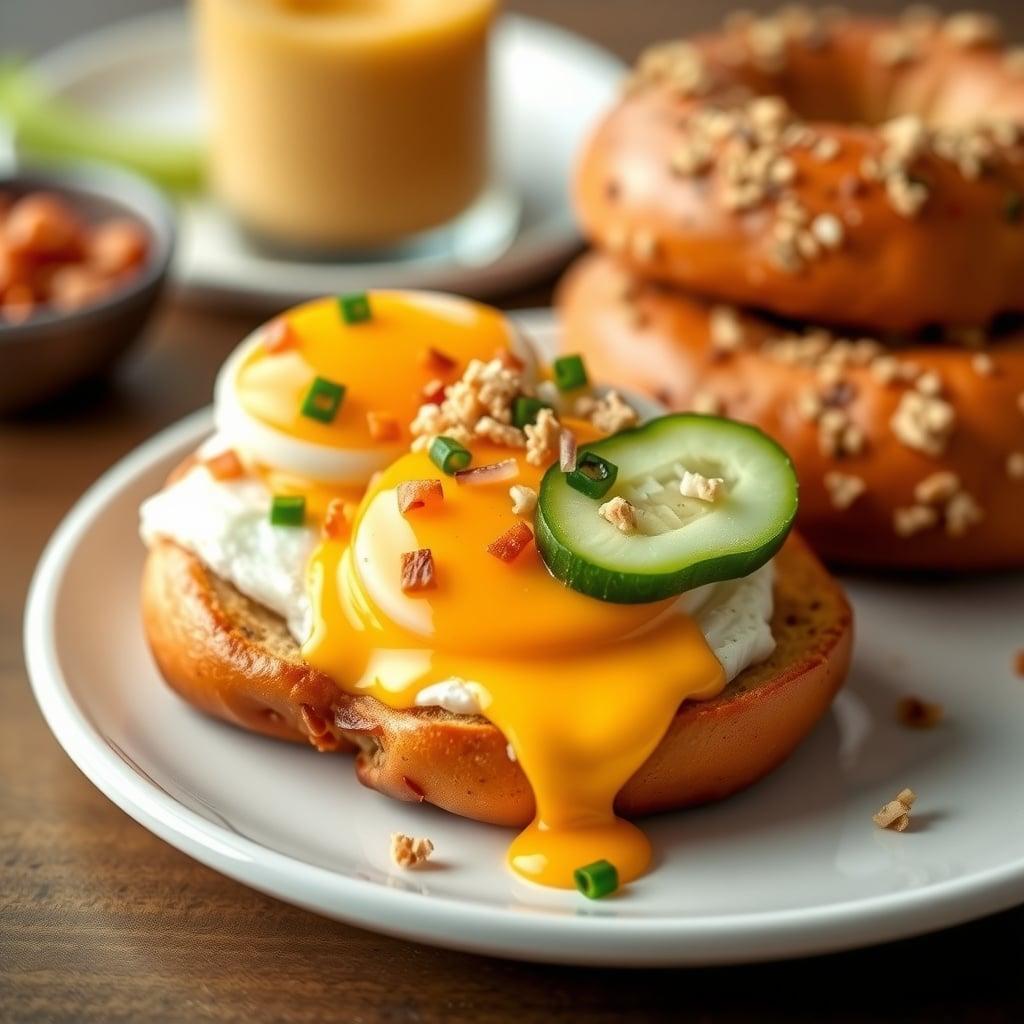 9-Minute Everything Bagel Eggs with Spicy Honey Mayo and Cucumber