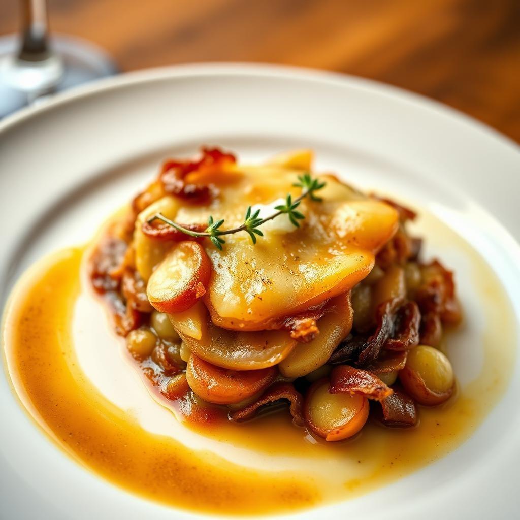 Caramelized Onion and Gruyère Potato Gratin with Fresh Thyme