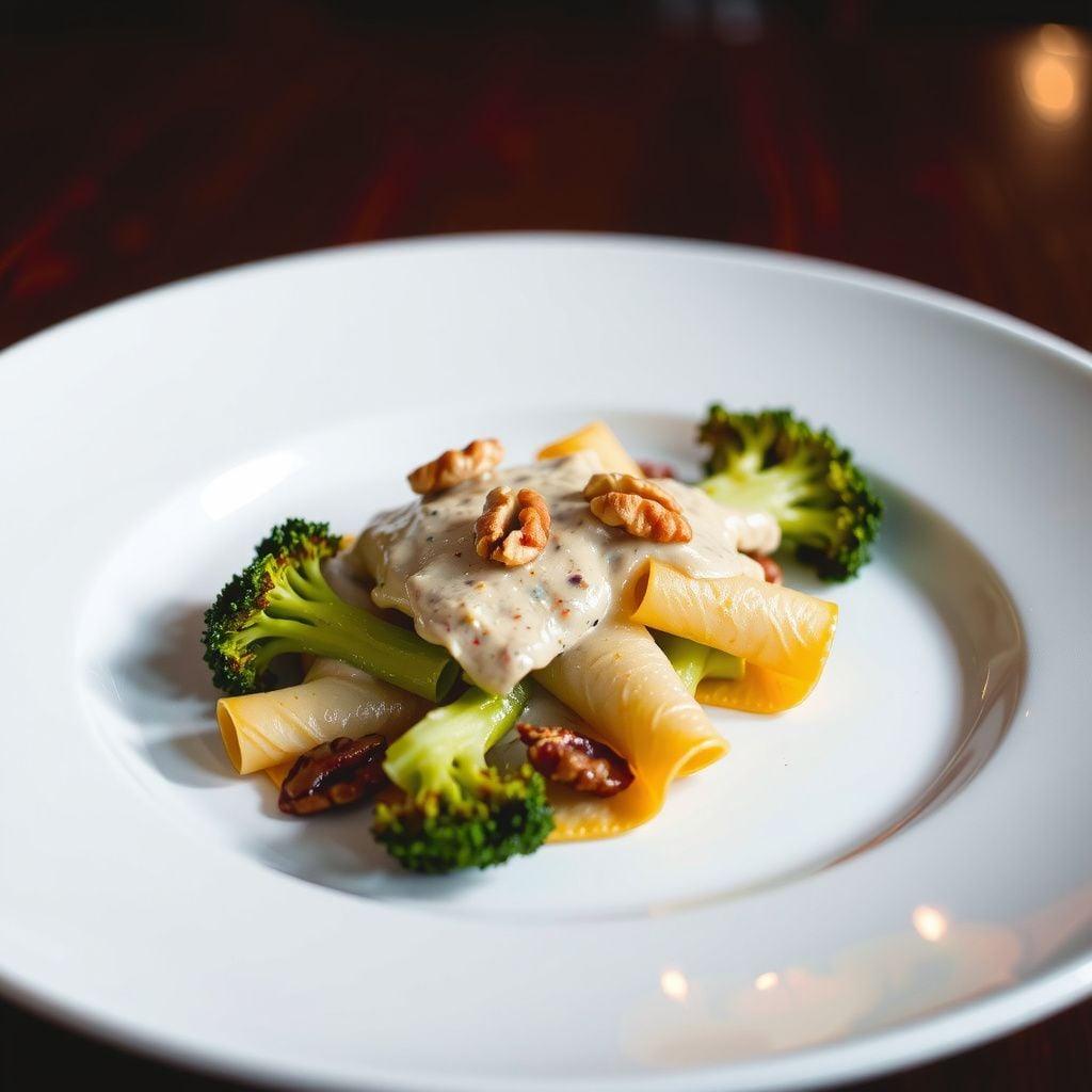 Roasted Broccoli & Walnut Pappardelle with Miso-Tahini Cream Roasted Broccoli & Walnut Pappardelle with Miso-Tahini Cream