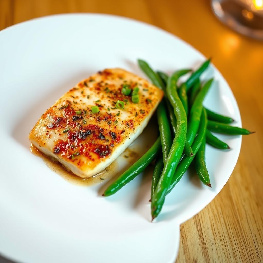 Cajun Spiced Tilapia with Garlic Green Beans