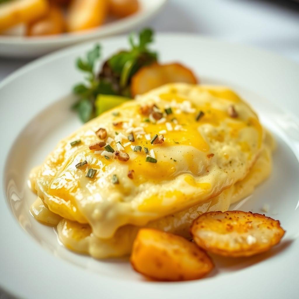 Savory Herb and Cheese Soufflé Omelet with Crispy Potatoes Savory Herb and Cheese Soufflé Omelet with Crispy Potatoes