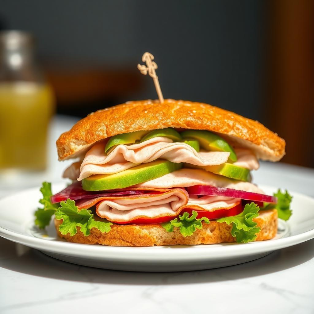 Turkey and Avocado Club Sandwich Turkey and Avocado Club Sandwich