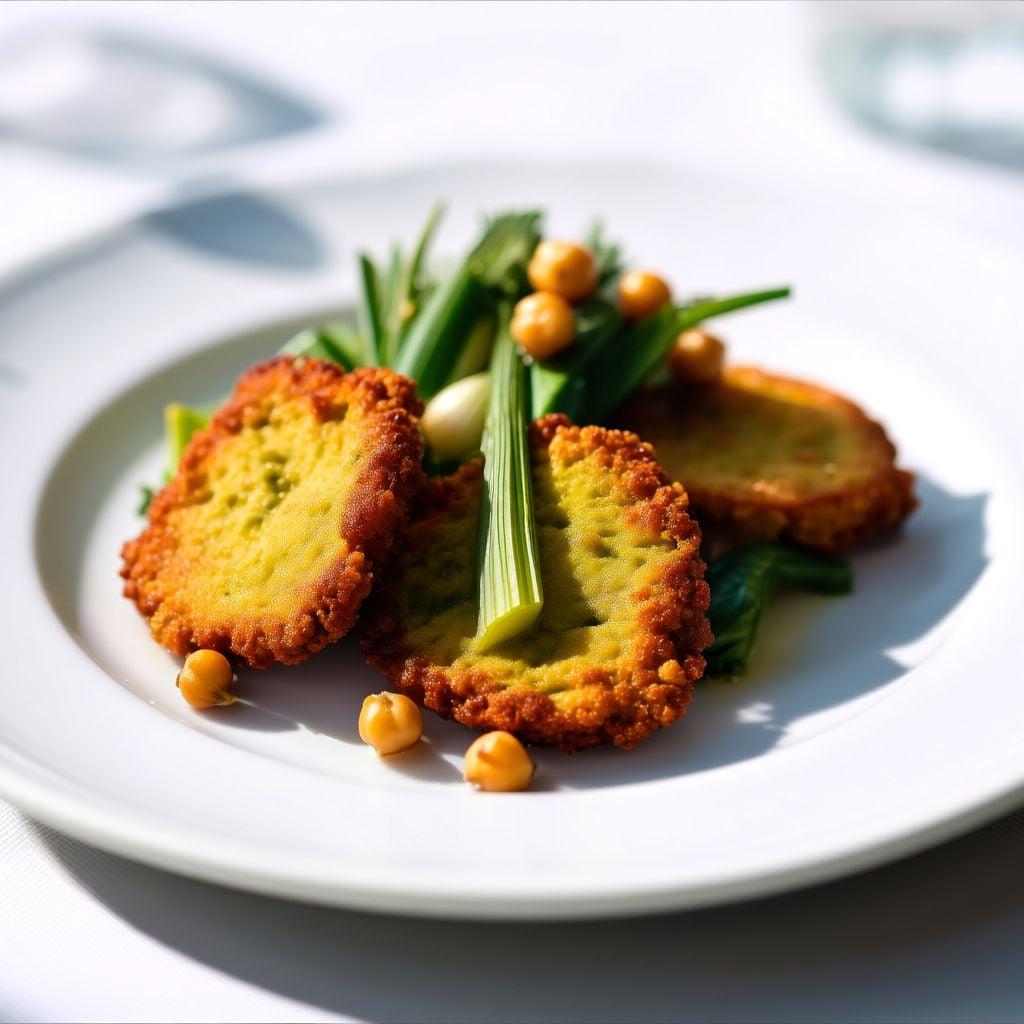 Crispy Chickpea Panisse with Harissa Aioli and Compressed Fennel Crispy Chickpea Panisse with Harissa Aioli and Compressed Fennel