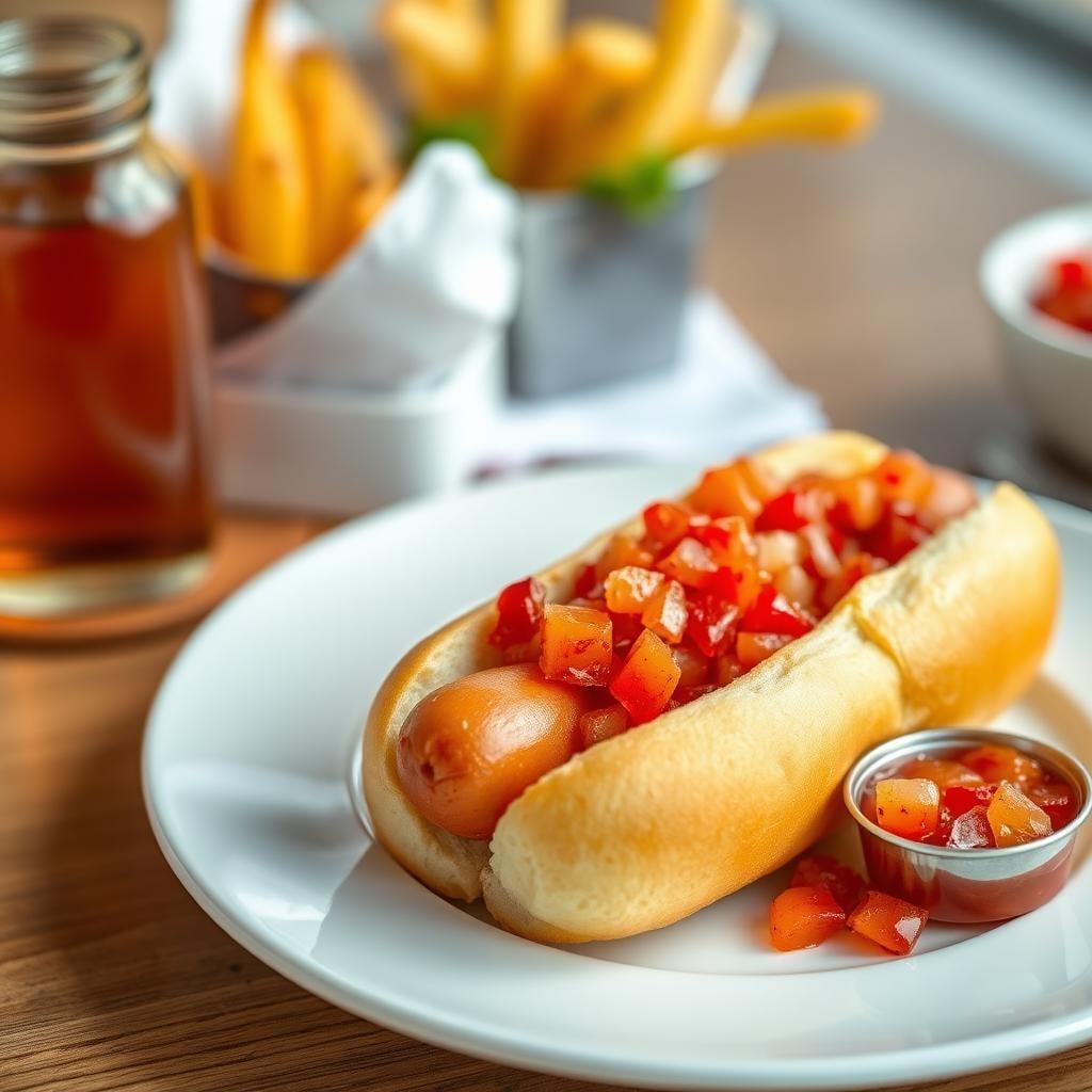 Gourmet Hot Dog with Homemade Relish Gourmet Hot Dog with Homemade Relish
