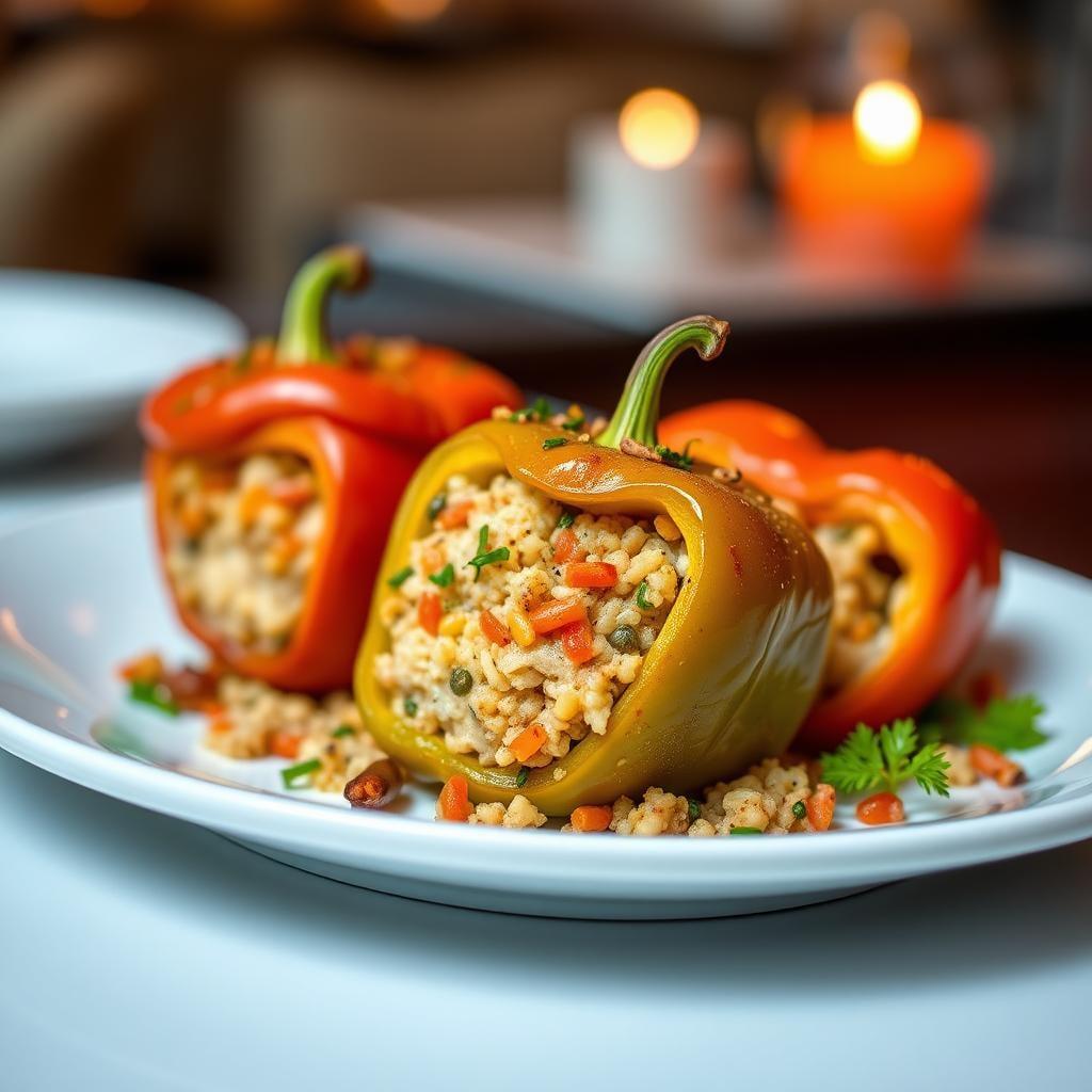 Stuffed Bell Peppers with Turkey and Quinoa Stuffed Bell Peppers with Turkey and Quinoa
