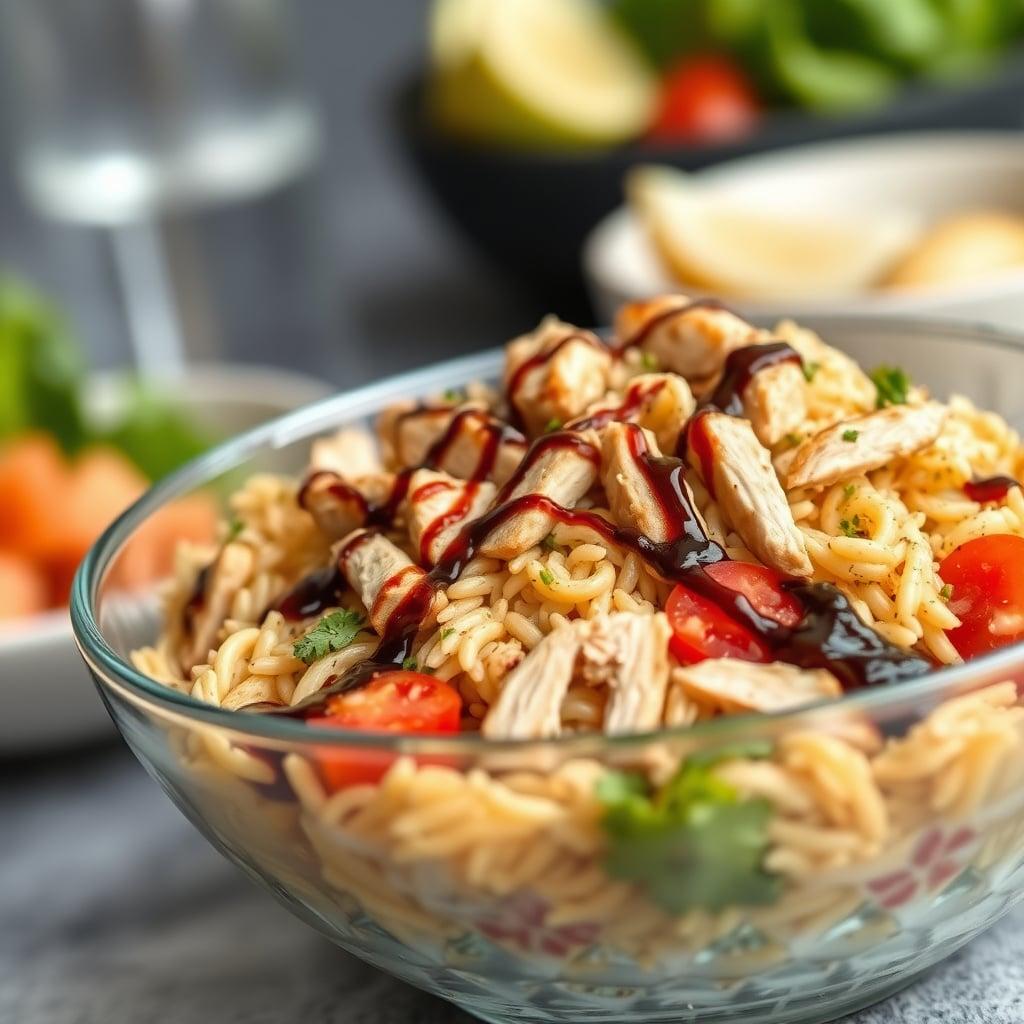 Chilled Mediterranean Chicken and Orzo Salad