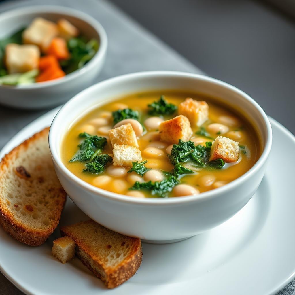 Tuscan White Bean & Kale Soup with Garlic Croutons Tuscan White Bean & Kale Soup with Garlic Croutons