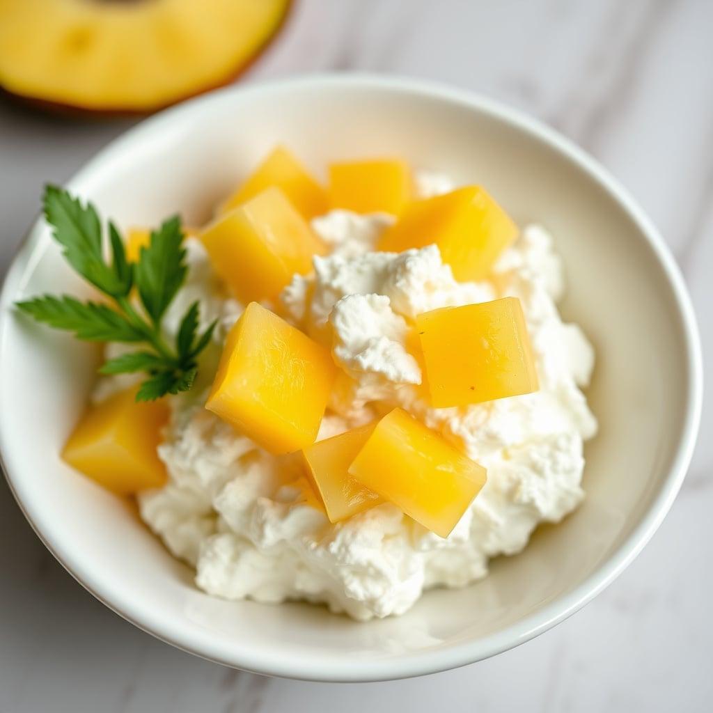 Cottage Cheese with Pineapple Chunks Cottage Cheese with Pineapple Chunks
