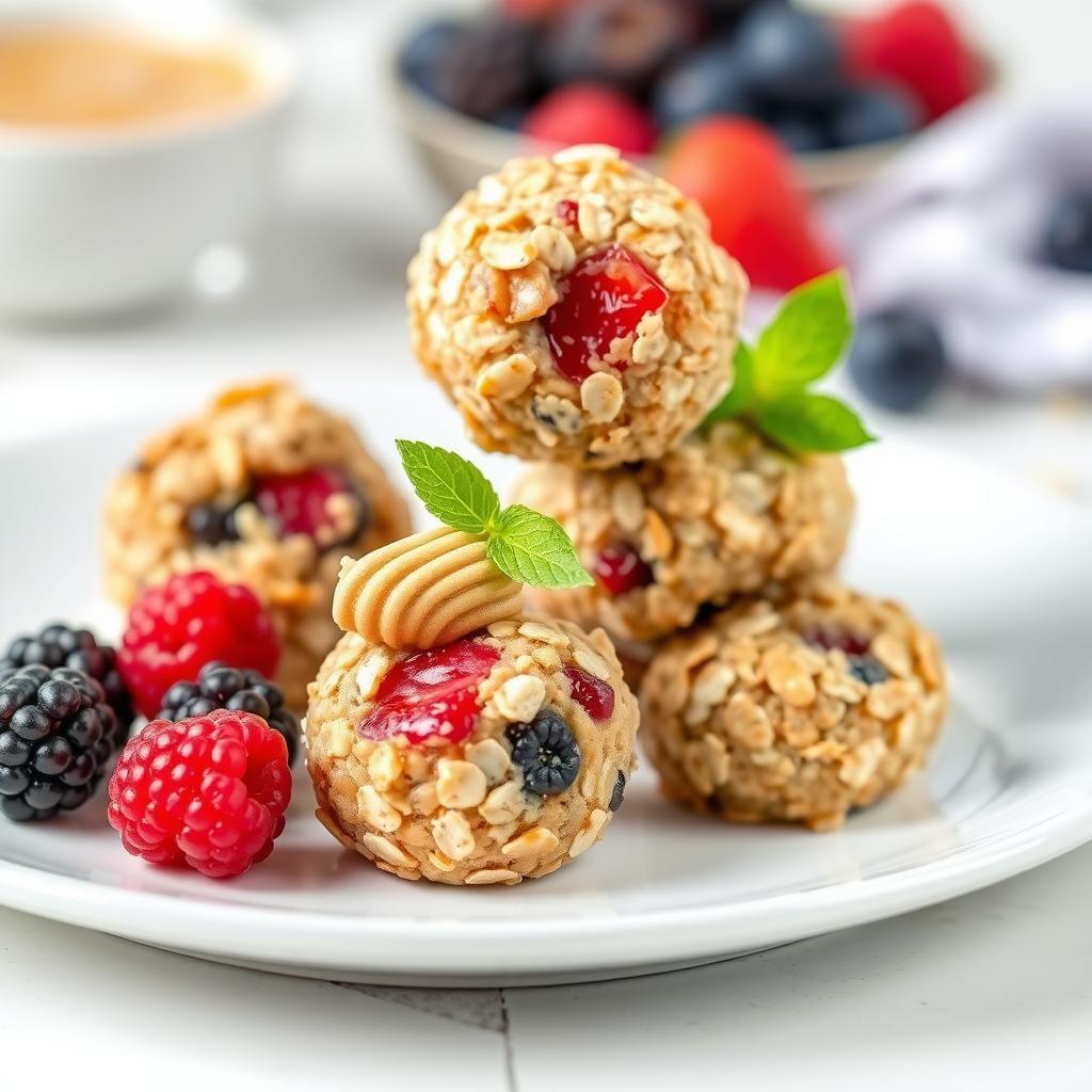 No-Bake Energy Bites with Berries No-Bake Energy Bites with Berries