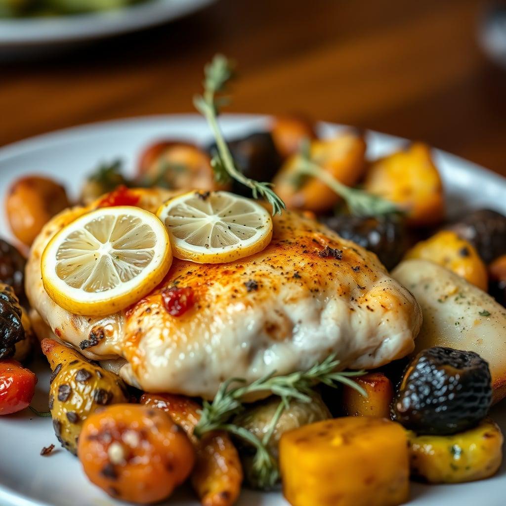 Baked Lemon Herb Chicken with Roasted Vegetables