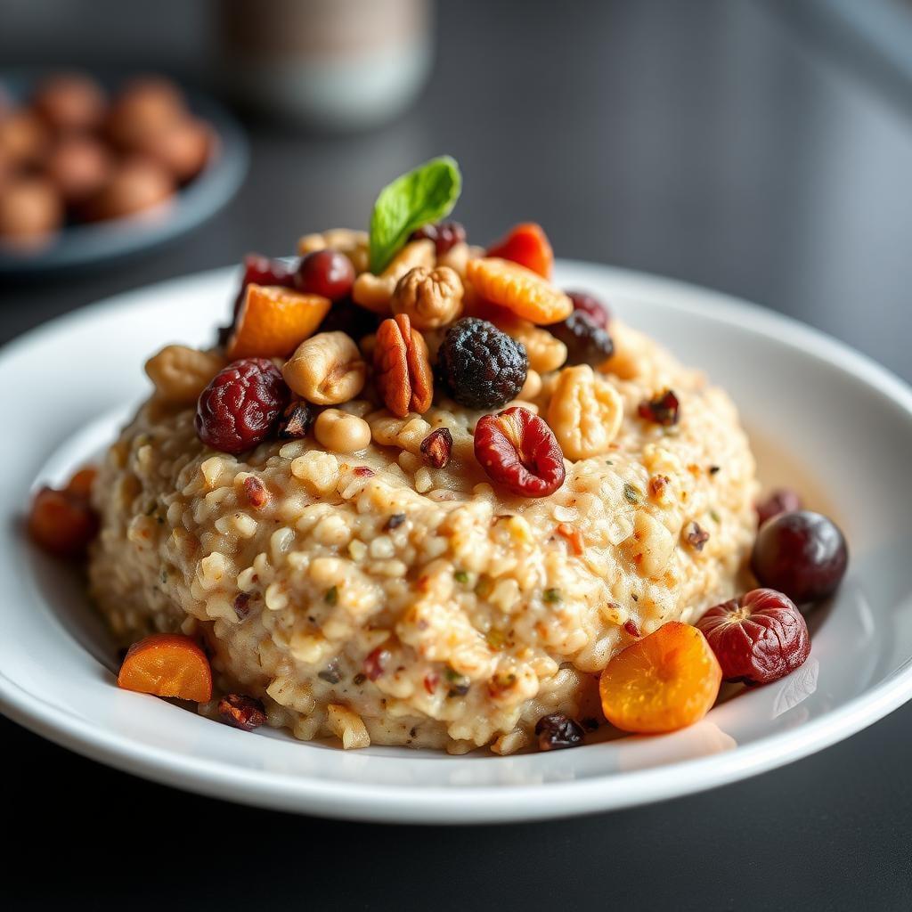 Multigrain Breakfast Porridge with Toasted Nuts and Dried Fruits Multigrain Breakfast Porridge with Toasted Nuts and Dried Fruits