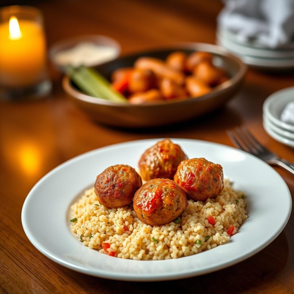 Moroccan-Spiced Turkey Meatballs with Couscous Moroccan-Spiced Turkey Meatballs with Couscous