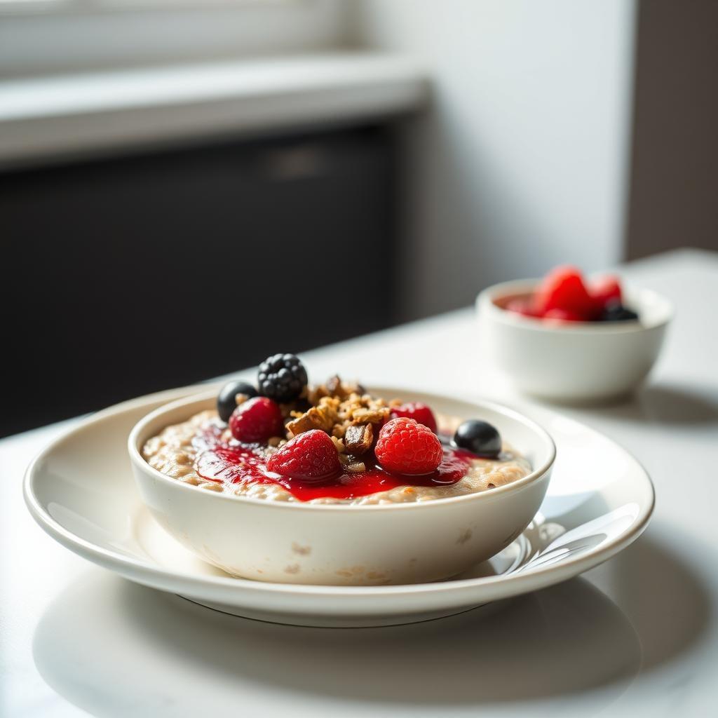 Maple Cinnamon Overnight Oats with Berry Compote Maple Cinnamon Overnight Oats with Berry Compote
