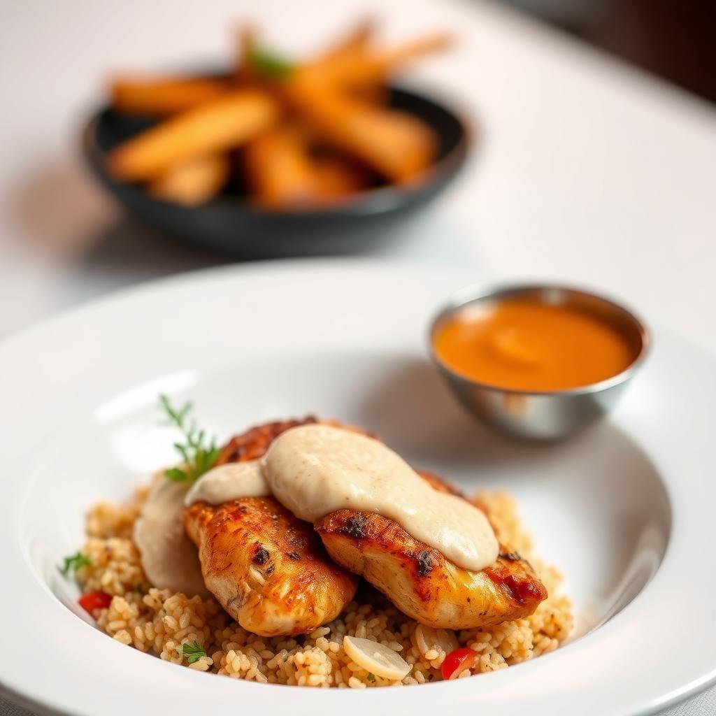 Persian Spiced Chicken Bowl with Apricot Tahini Sauce Persian Spiced Chicken Bowl with Apricot Tahini Sauce