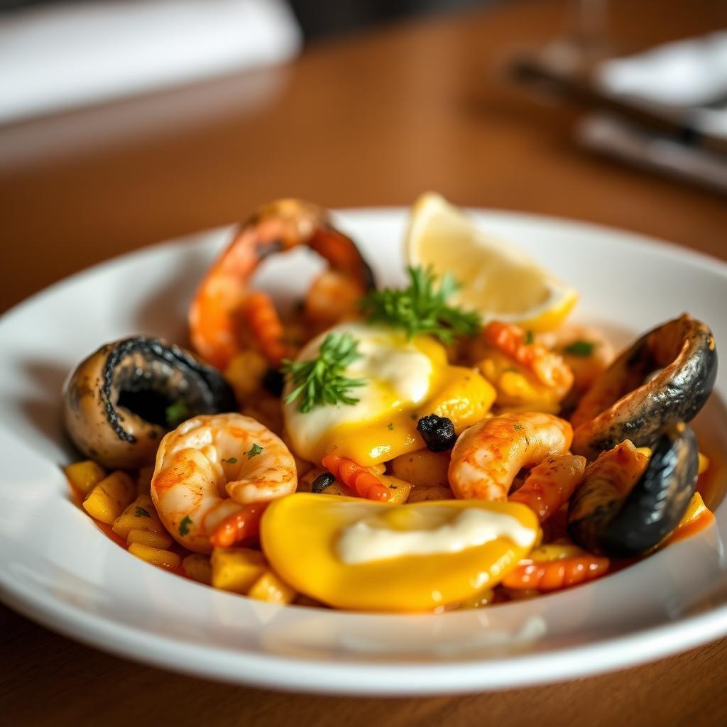 Mediterranean Seafood Paella with Saffron and Lemon Aioli Mediterranean Seafood Paella with Saffron and Lemon Aioli
