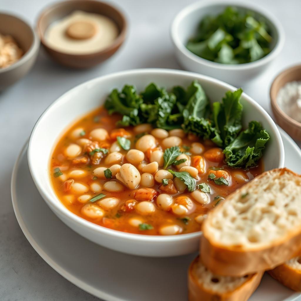 Tuscan White Bean & Kale Soup with Garlic Bread Tuscan White Bean & Kale Soup with Garlic Bread
