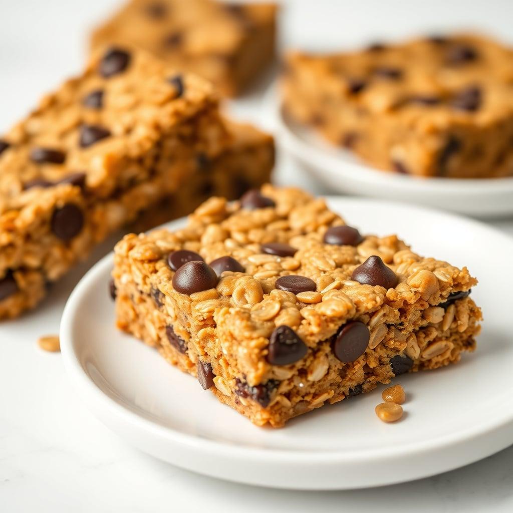 Chocolate Chip Pumpkin Granola Bars with Peanut Butter