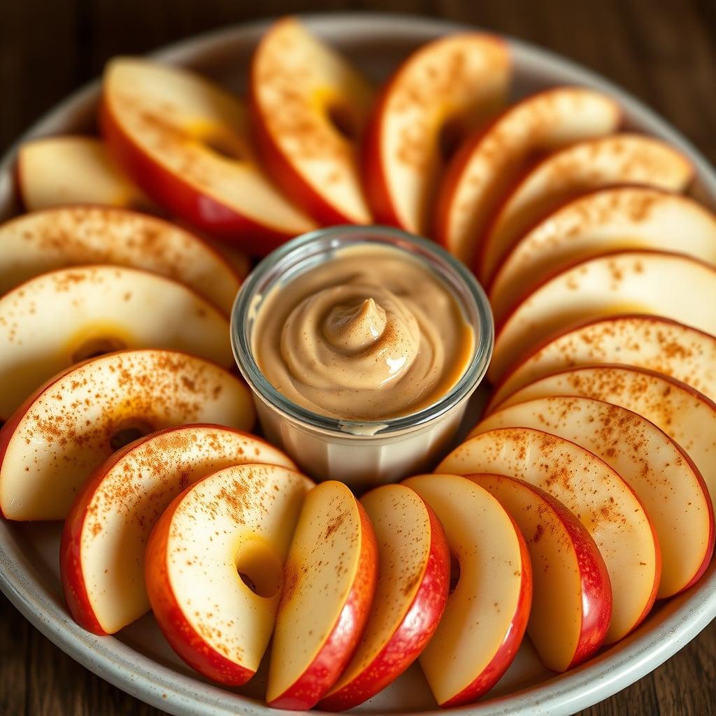 Cinnamon Apple Slices with SunButter Dip Cinnamon Apple Slices with SunButter Dip