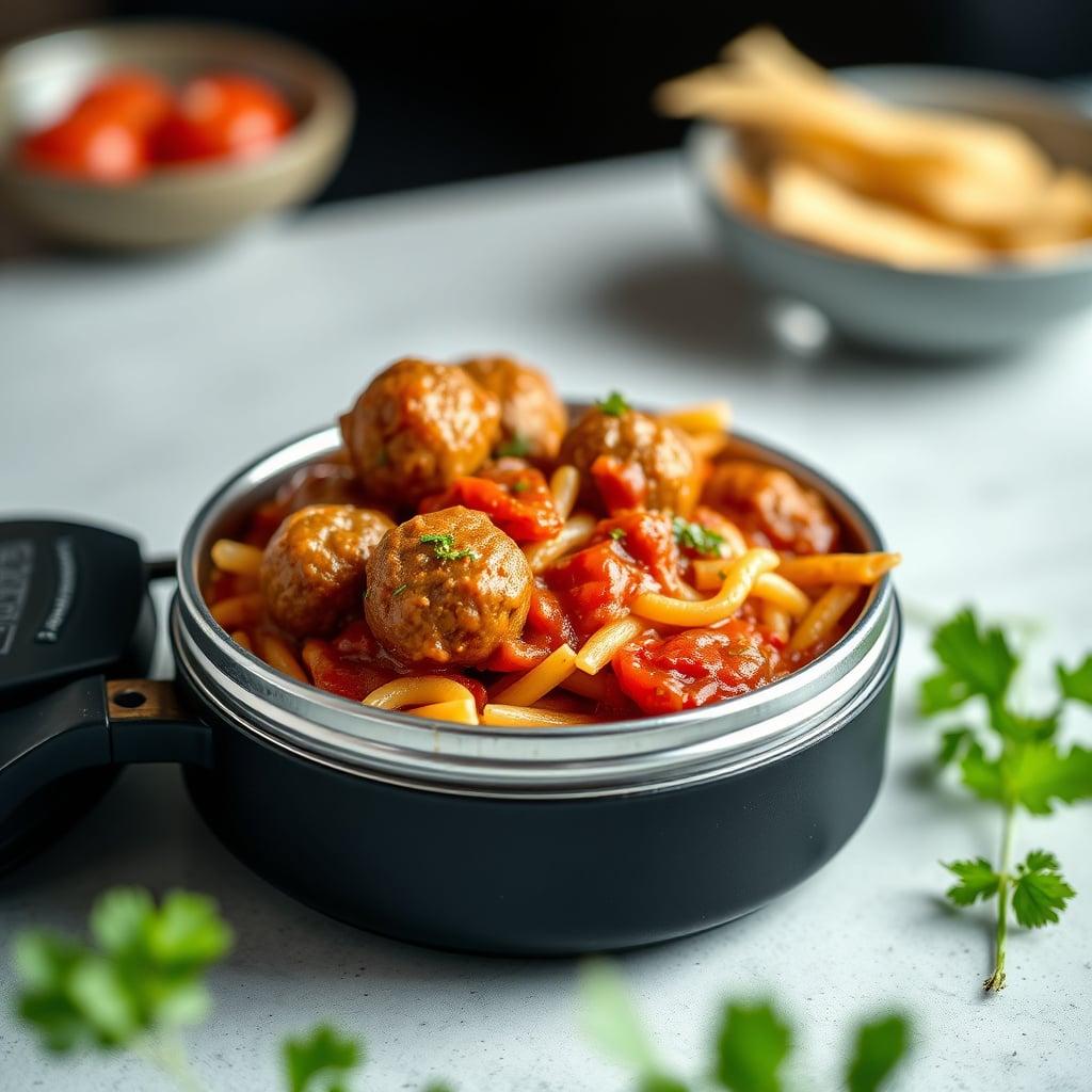 Thermos Mini Meatballs and Orzo Pasta Thermos Mini Meatballs and Orzo Pasta