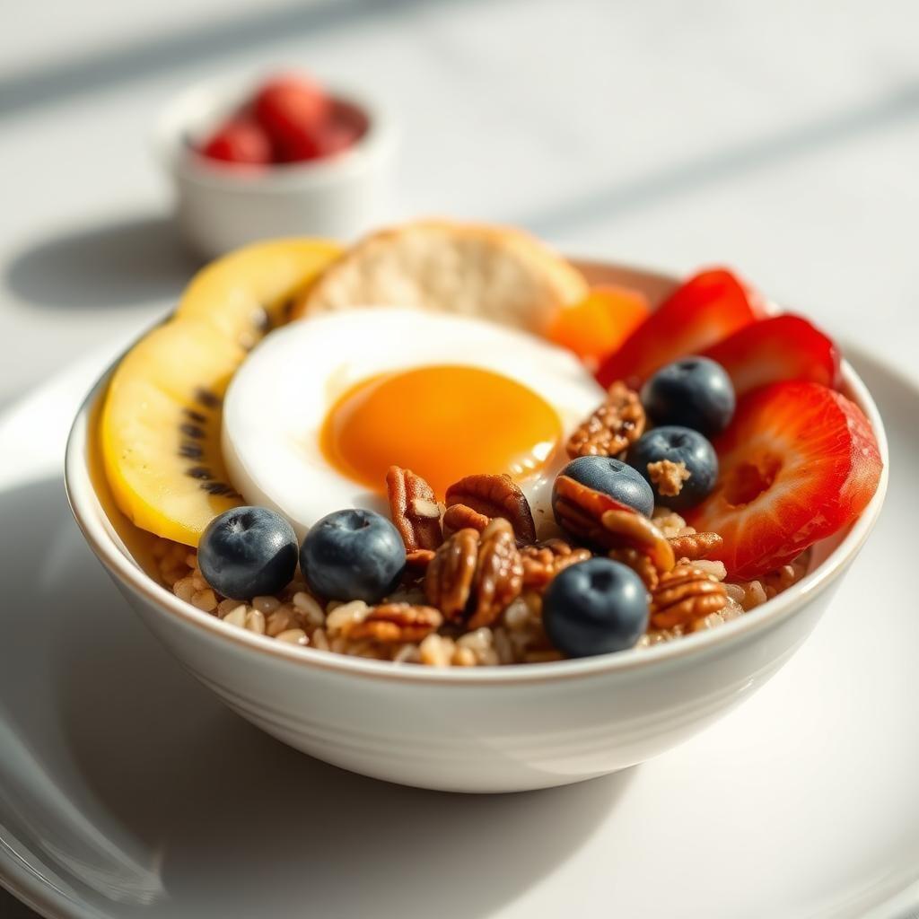Maple Pecan Breakfast Barley Bowl with Fresh Fruit Maple Pecan Breakfast Barley Bowl with Fresh Fruit