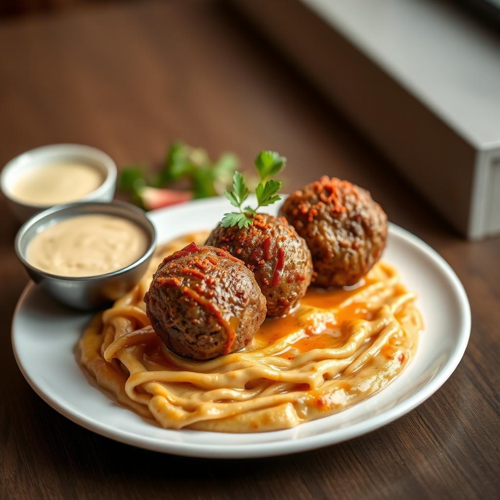 Middle Eastern Spiced Beef Kofta with Tahini Sauce Middle Eastern Spiced Beef Kofta with Tahini Sauce