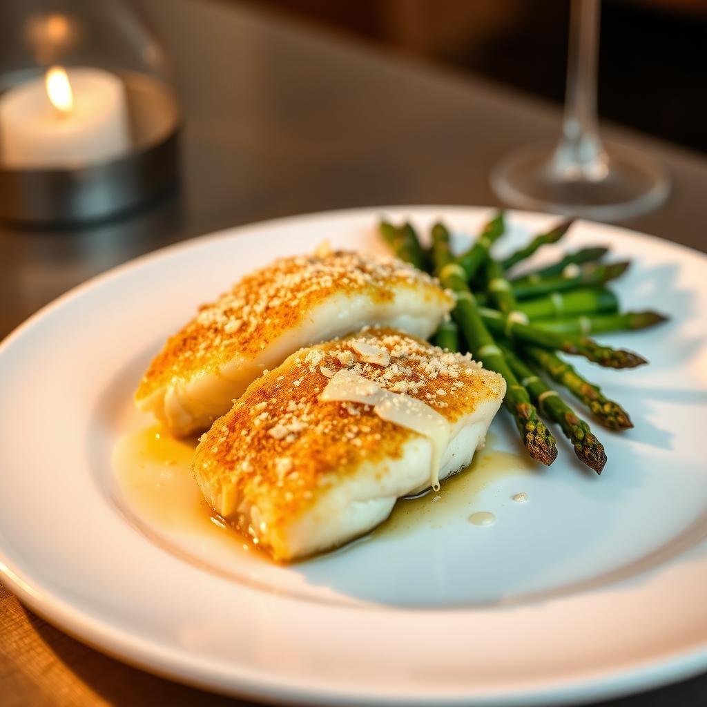 Baked Parmesan-Crusted Cod with Roasted Asparagus