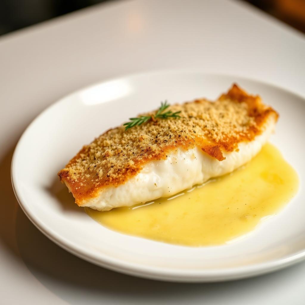 Parmesan-Crusted Baked Cod with Lemon Butter Sauce Parmesan-Crusted Baked Cod with Lemon Butter Sauce