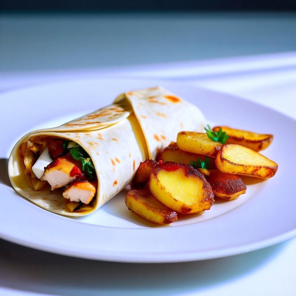 Spicy Chicken and Monterey Jack Breakfast Wraps with Crispy Hash Browns Spicy Chicken and Monterey Jack Breakfast Wraps with Crispy Hash Browns