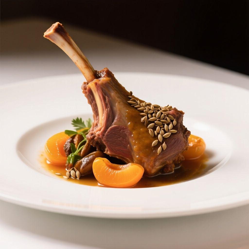 12-Hour Braised Lamb Shoulder Tagine with Apricot Fluid Gel 12-Hour Braised Lamb Shoulder Tagine with Apricot Fluid Gel