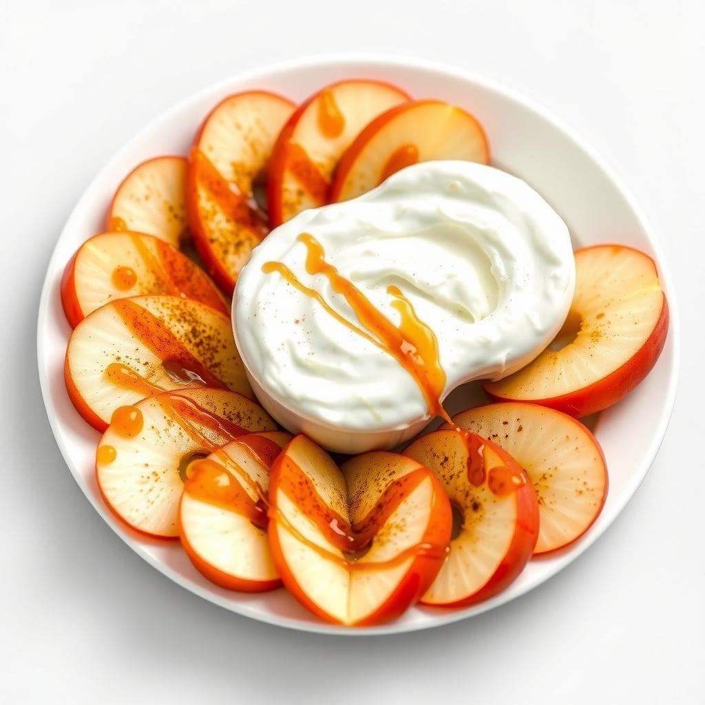 Honey Cinnamon Apple Slices with Greek Yogurt Peanut Butter Dip Honey Cinnamon Apple Slices with Greek Yogurt Peanut Butter Dip