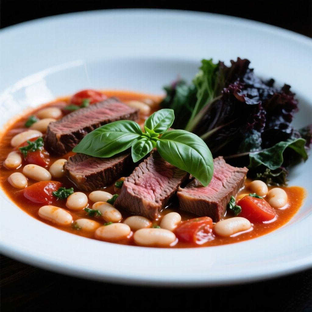 Slow-Simmered Sirloin with Tomato-Herb Cannellini Beans Slow-Simmered Sirloin with Tomato-Herb Cannellini Beans