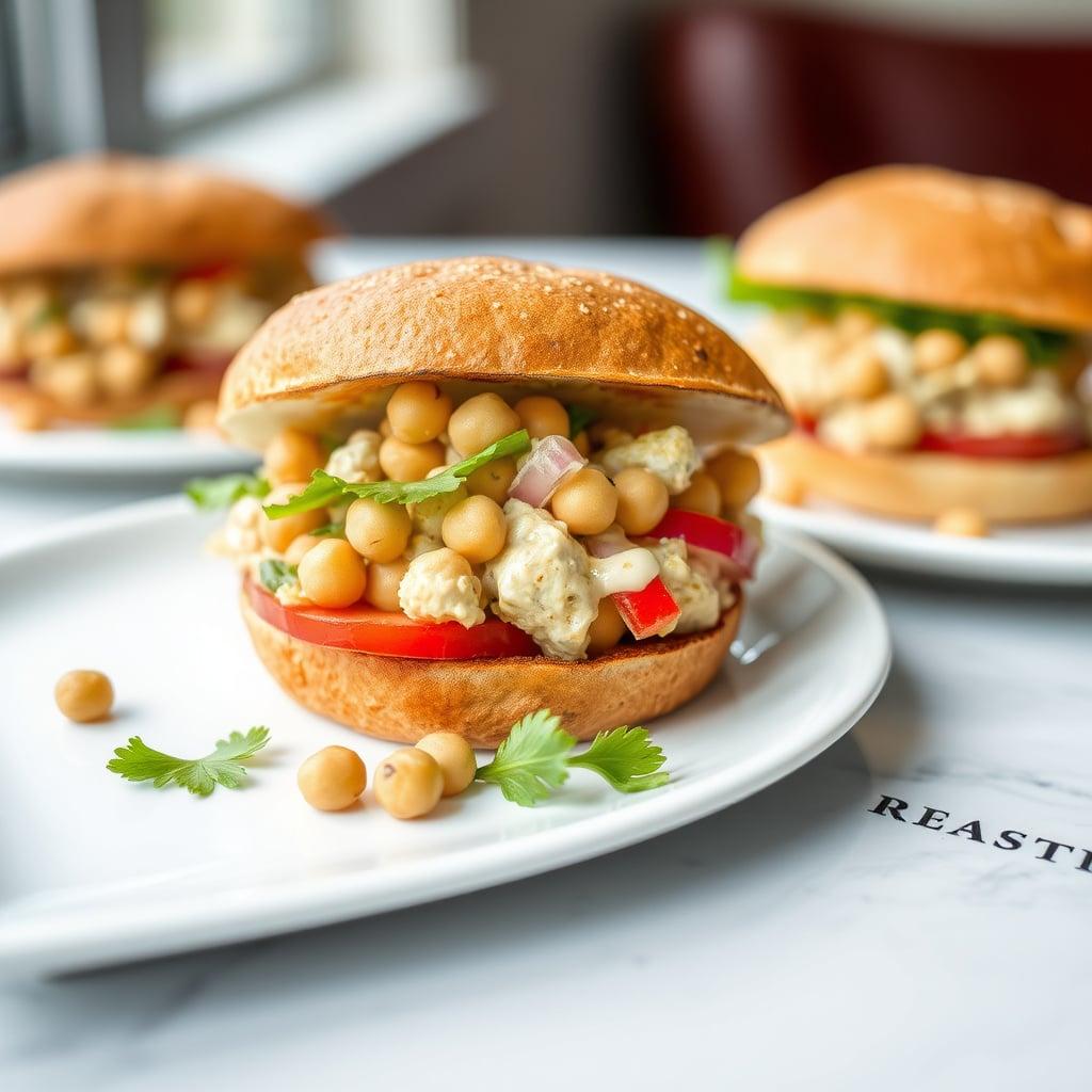 Chickpea Salad Sandwiches with Fresh Veggies