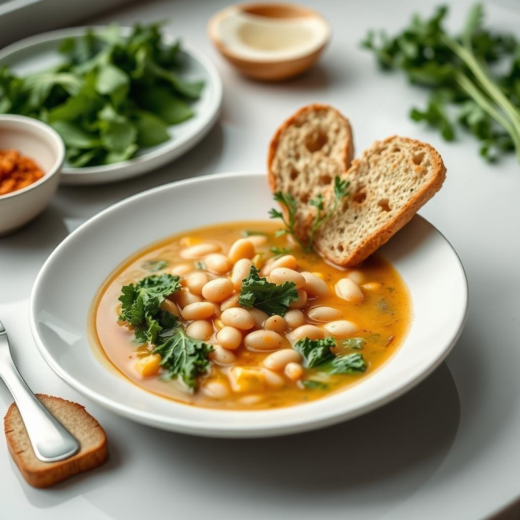 Rustic Italian White Bean and Kale Soup with Herb Crostini Rustic Italian White Bean and Kale Soup with Herb Crostini