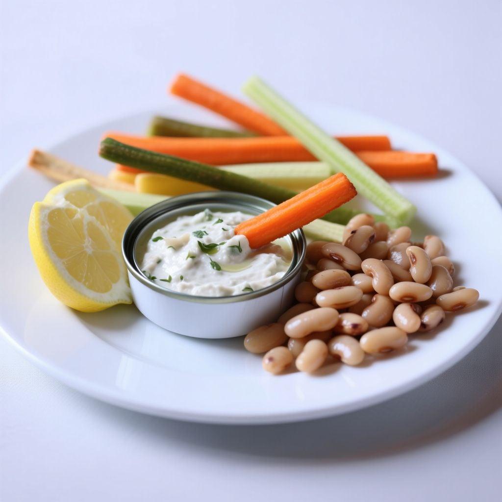 Lemon-Herb White Bean Dip with Veggie Sticks Lemon-Herb White Bean Dip with Veggie Sticks