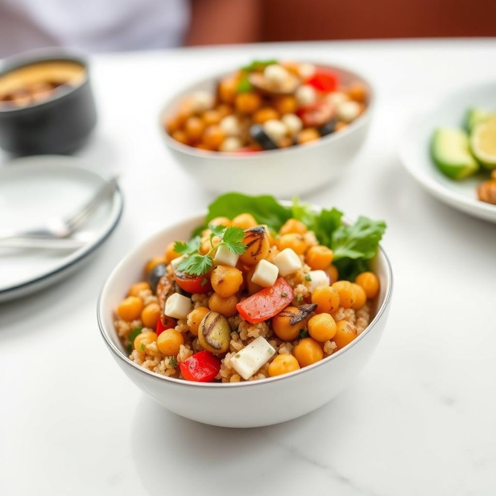 Mediterranean Chickpea & Grilled Vegetable Grain Bowls Mediterranean Chickpea & Grilled Vegetable Grain Bowls