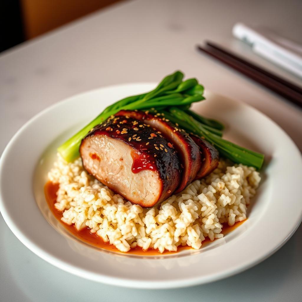 Sesame-Ginger Glazed Pork Tenderloin with Bok Choy and Jasmine Rice Sesame-Ginger Glazed Pork Tenderloin with Bok Choy and Jasmine Rice