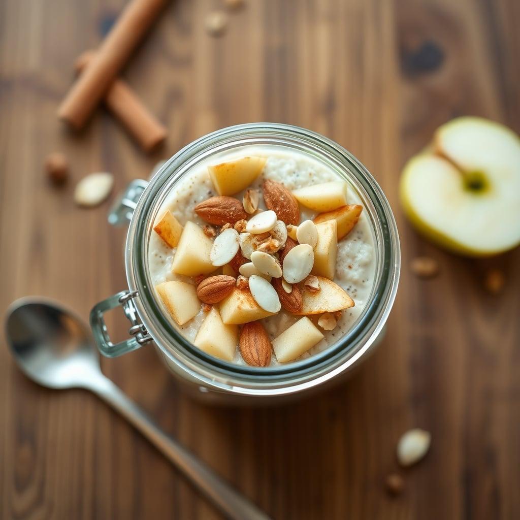 Cinnamon-Apple Overnight Oats with Chia and Almonds