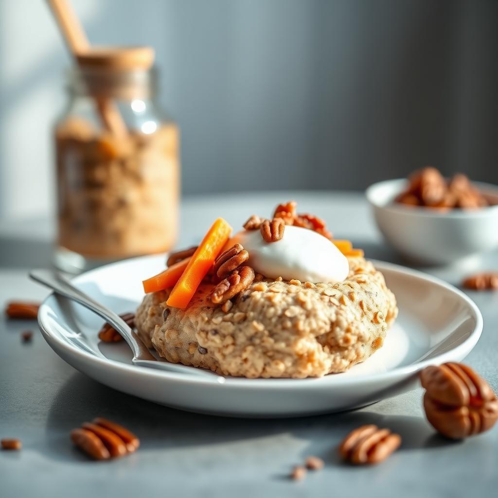 Carrot Cake Overnight Oats with Toasted Pecans