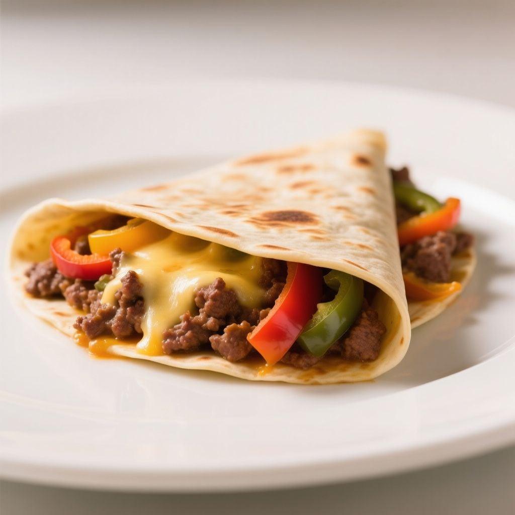 Cheesy Ground Beef & Pepper Quesadillas Cheesy Ground Beef & Pepper Quesadillas